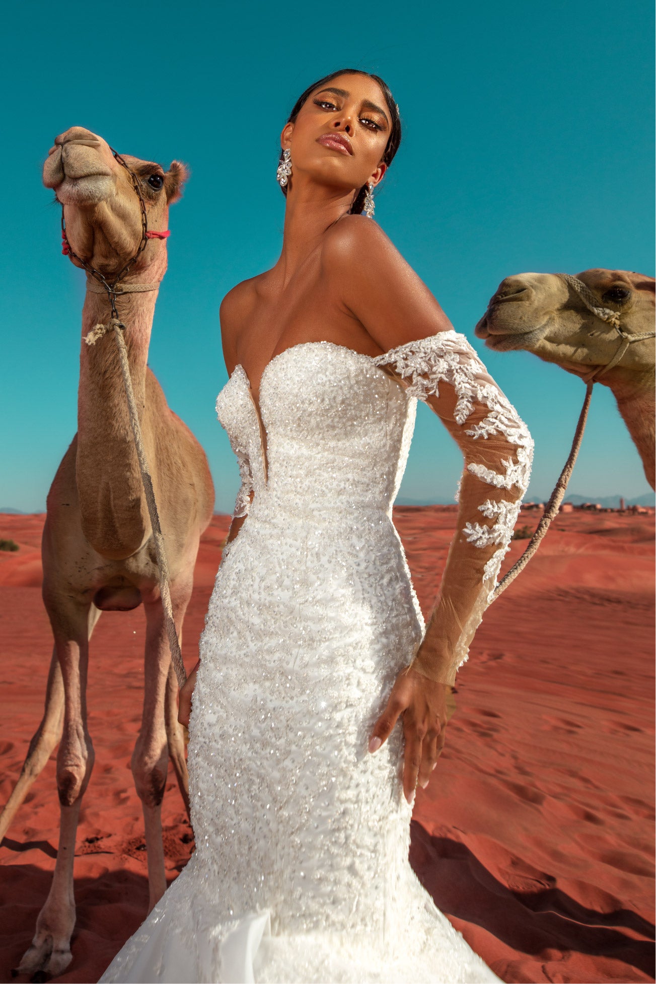 Sun mermaid wedding dress