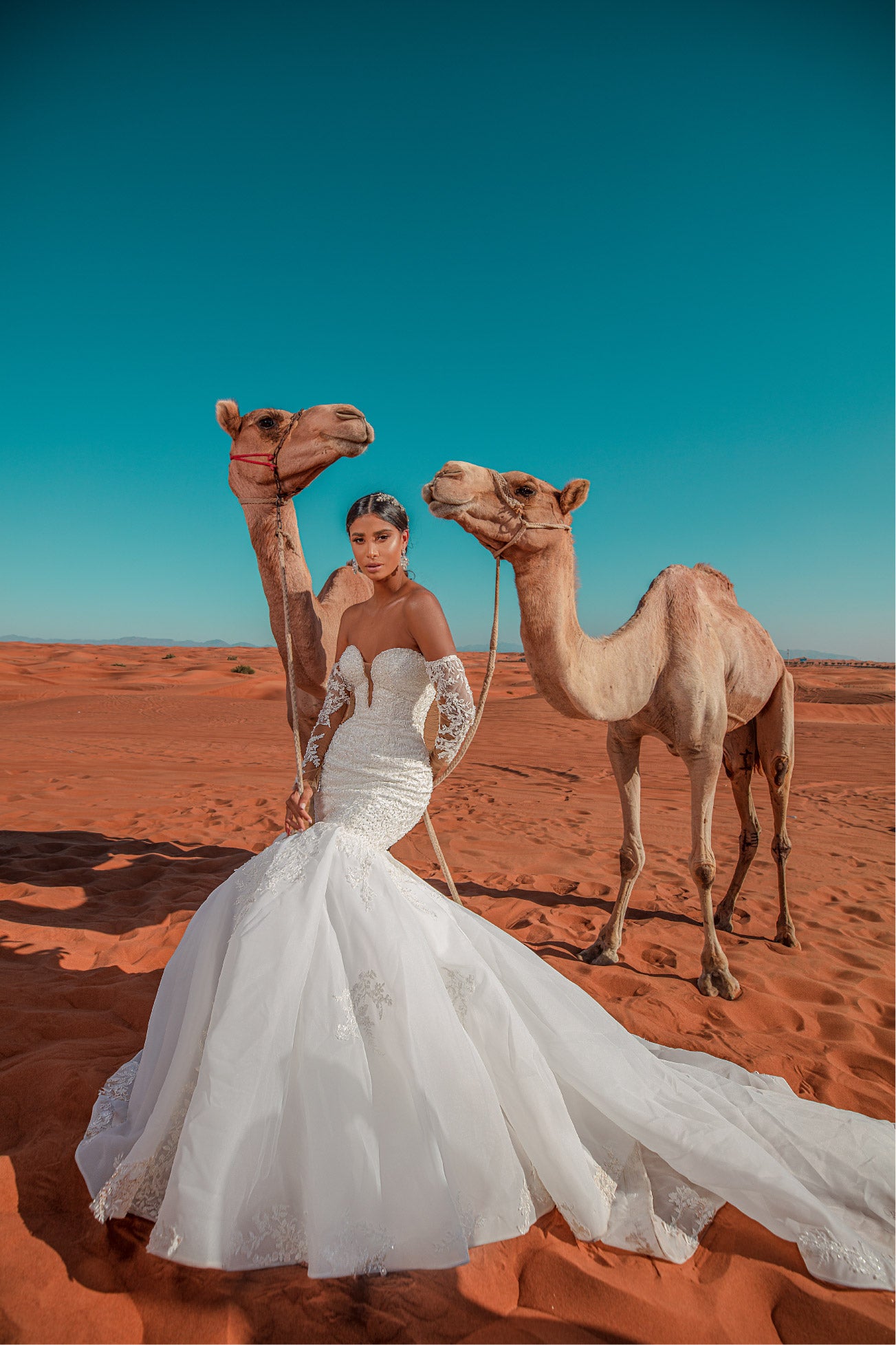 Sun mermaid wedding dress
