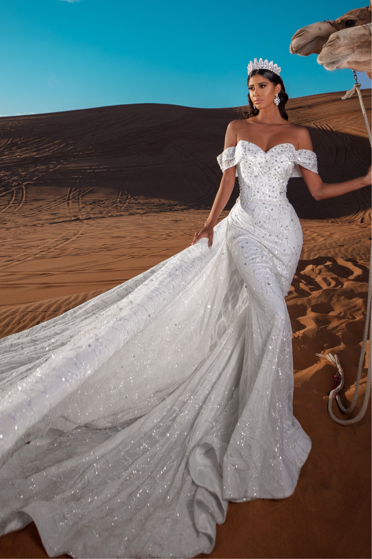 Alone mermaid wedding dress