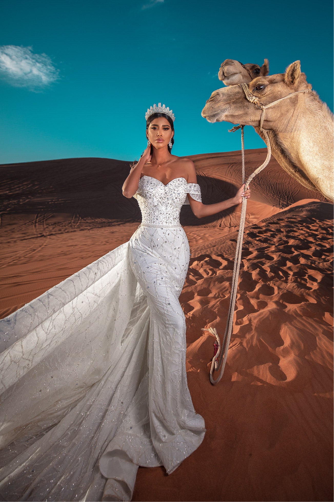 Alone mermaid wedding dress