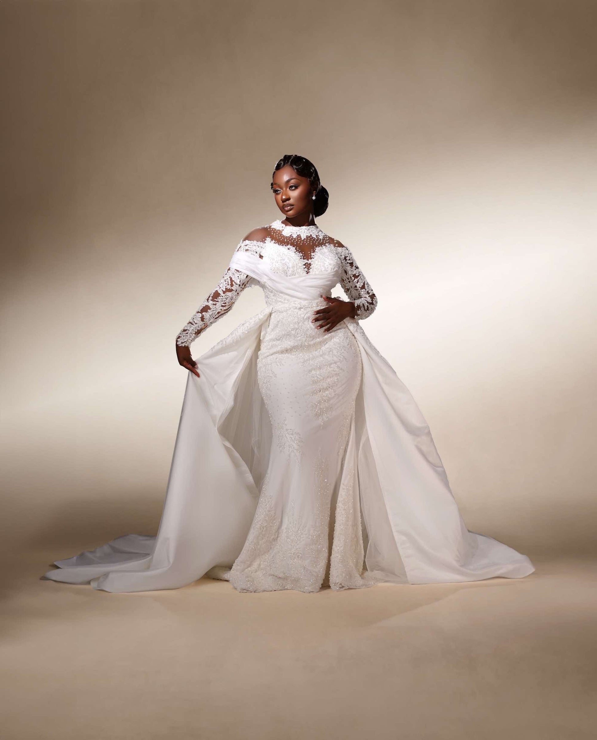 De Mariée Sirène Robe De Soiree Avec Surjupe Traîne Jupon Sirene